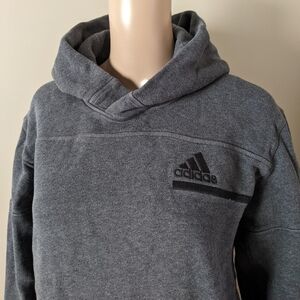 Adidas Embroidered Heavyweight Gray Hoodie, Men's Medium